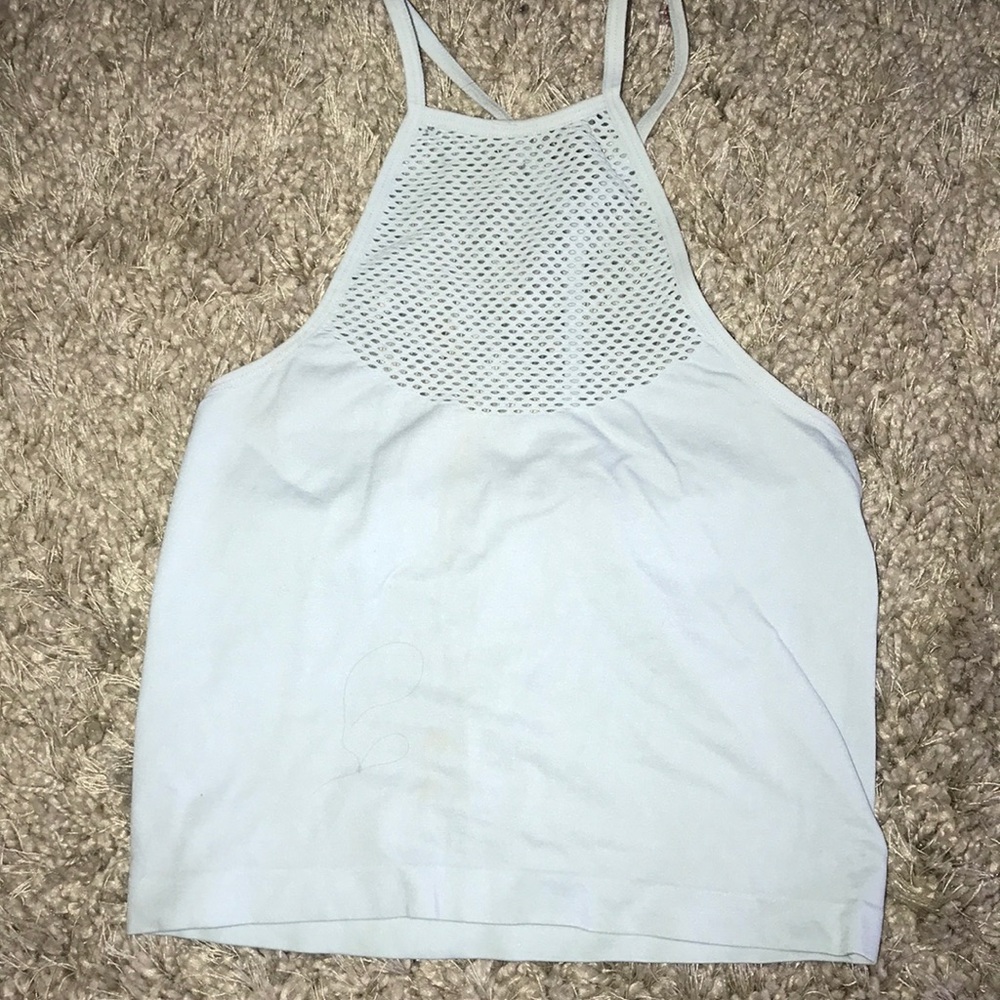 Crop top, high neck with mesh
